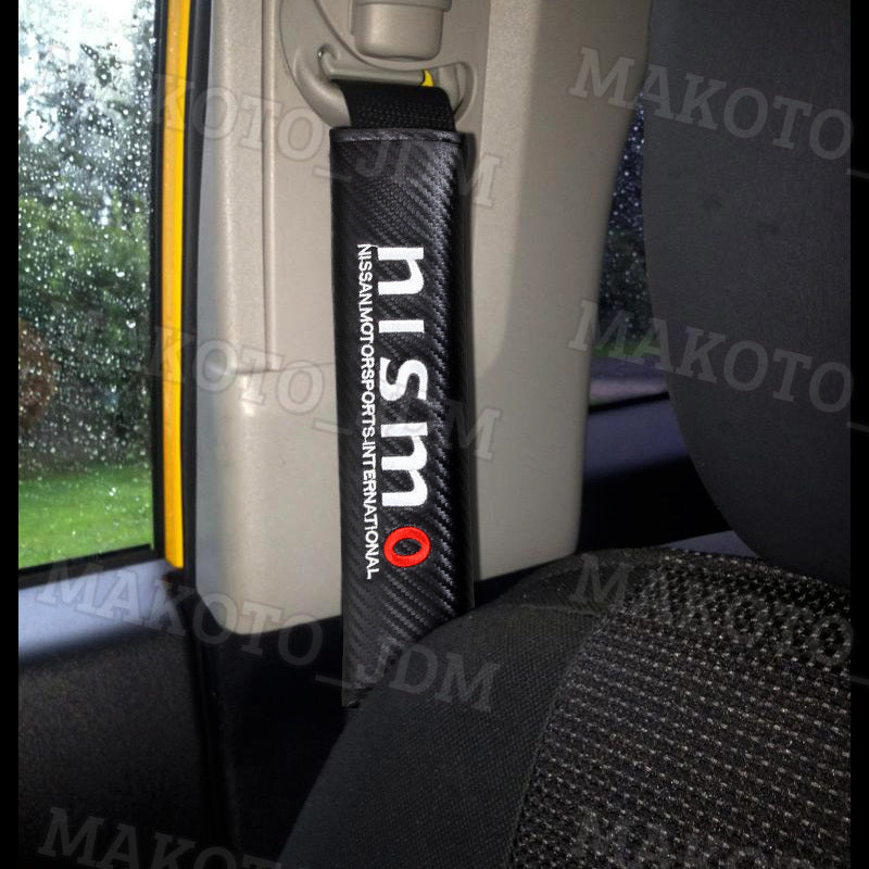 Carbon Fiber Seat Belt Shoulder Pads Cover - Honda (White) - JDMFV WRAPS