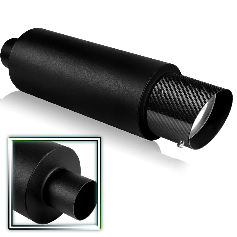 HDC Autosports 4" N1 Tip Black Stainless Steel Exhaust Muffler - 3" Inlet Racing Silencer