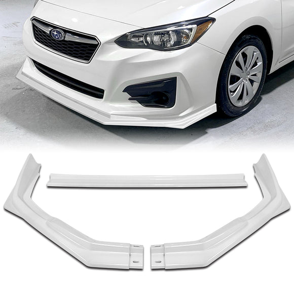 For 2017-2019 Subaru Impreza ST-Style Painted White Front Bumper Splitter Spoiler Lip 3PCS