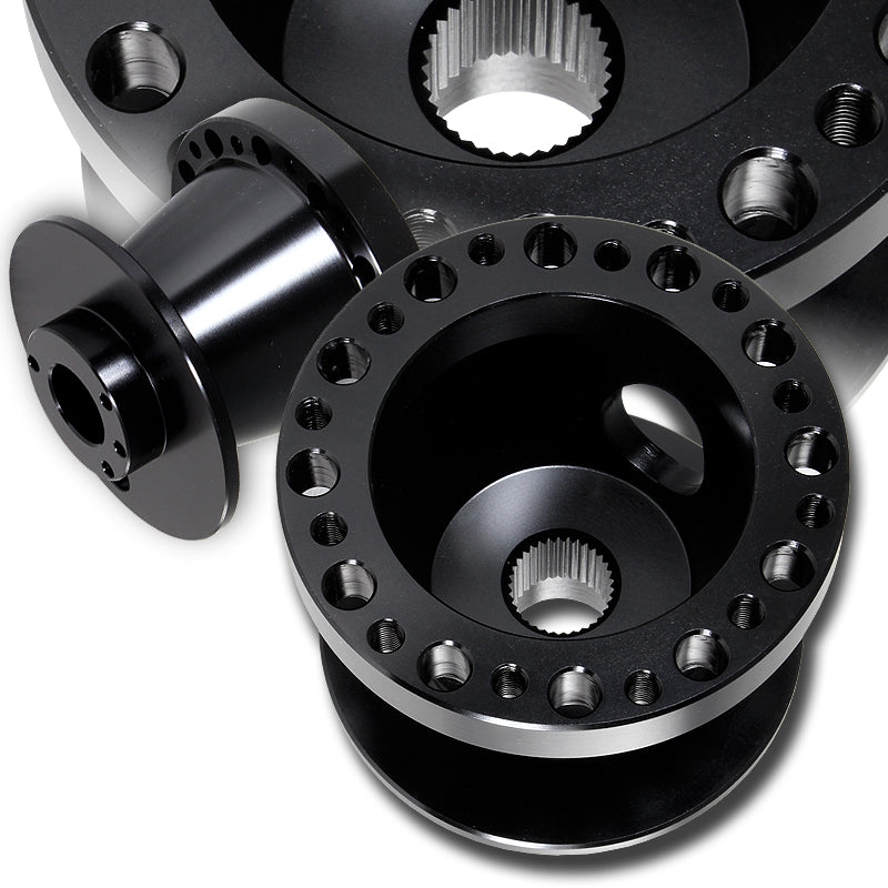 Black Aluminum Steering Wheel Hub Adapter For 1996-2000 Honda Civic – T6061 Billet, 6-Hole Fit