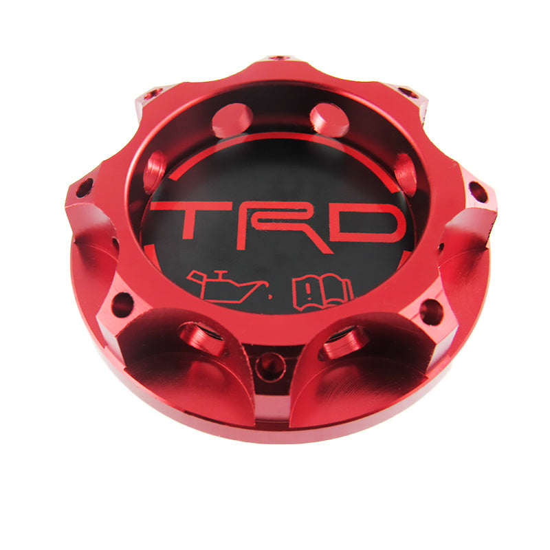 X AUTOHAUX Red Aluminum Alloy Gas Engine Oil Filler Cap Plug Cover For Toyota TRD Highlander RAV4 Yaris Camry Corolla Tacoma Land Cruiser - View #5