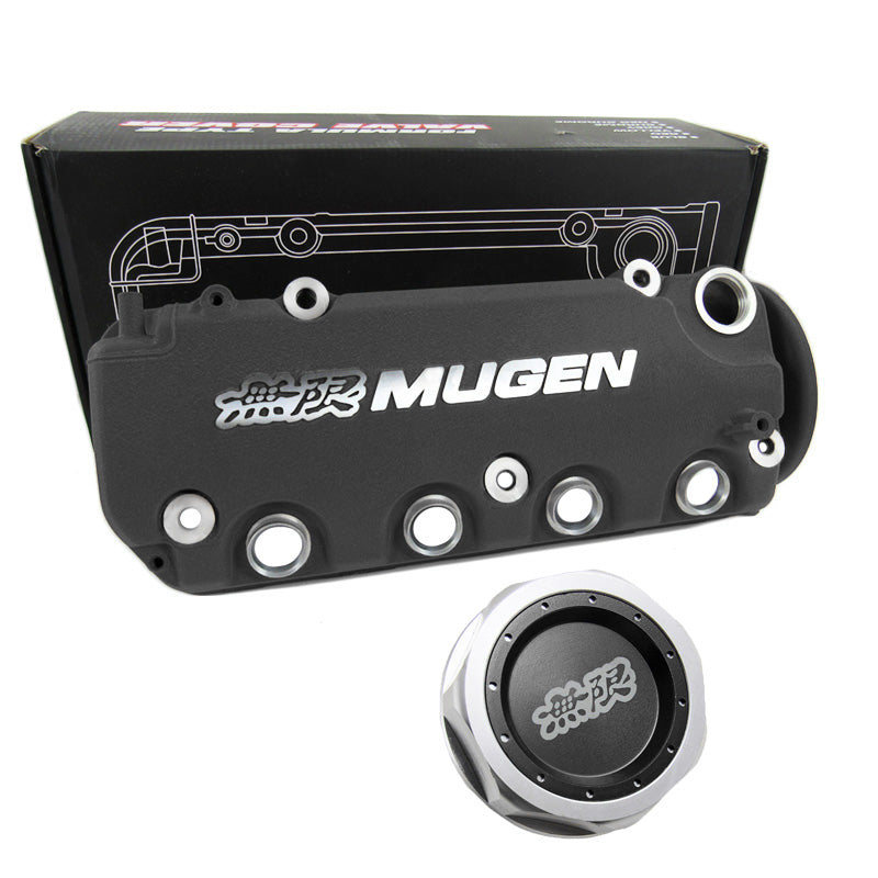 Red MUGEN Style Aluminum Valve Cover With Oil Cap For Honda Civic SOHC VTEC