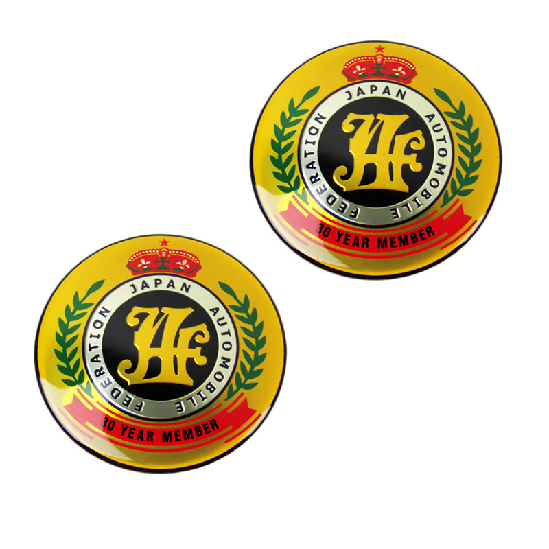 2 pcs JAF Japan Automobile Federation 30 Year Member JDM Logo
