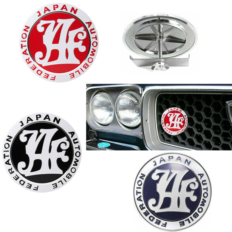 JAF Japan Automobile Federation 3 pcs Set JDM Red Emblem +2