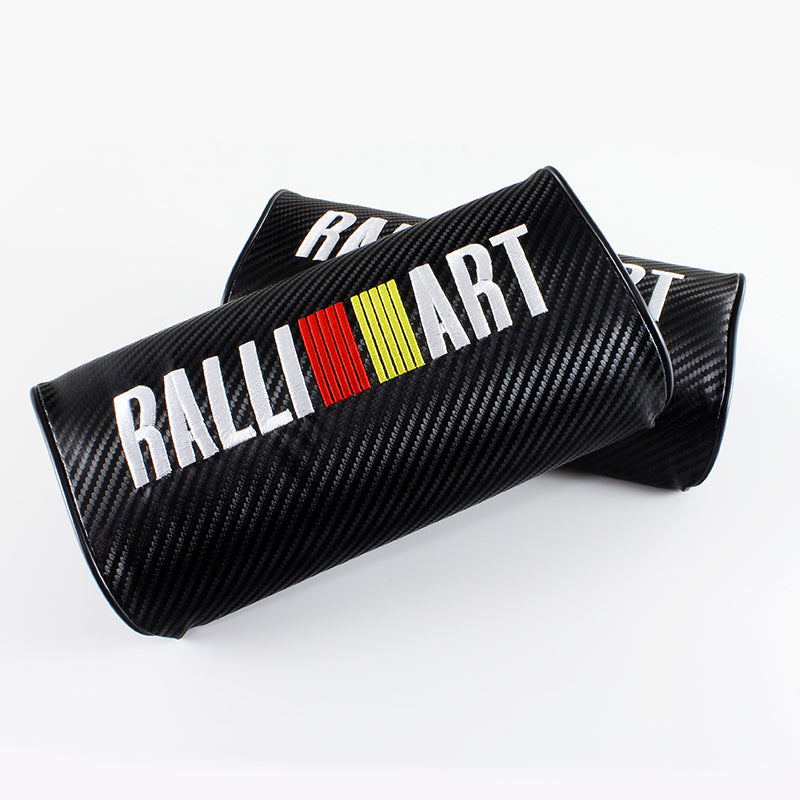 2 Housses De Ceinture De Sécurité Look Carbone Pour Mitsubishi Ralliart – Neuves