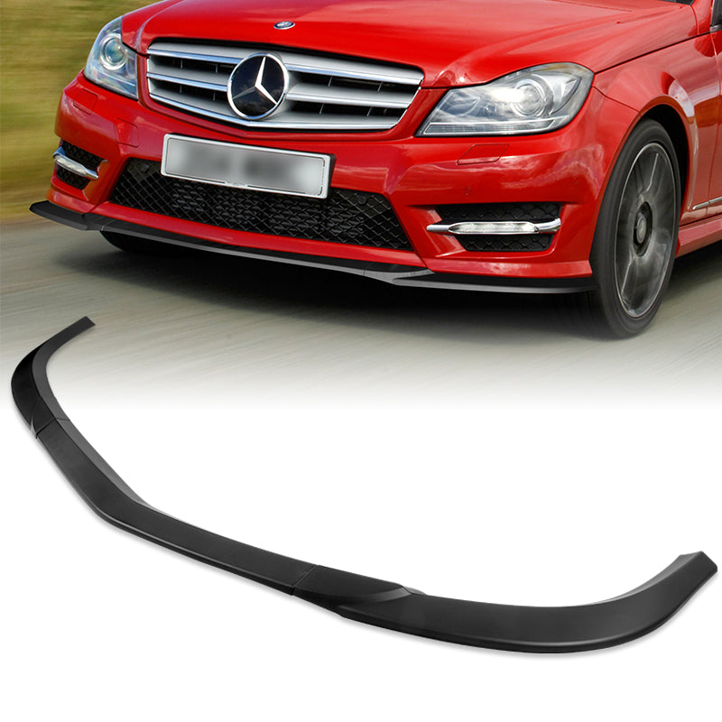 Glossy Black Front Bumper Lip Kit For Mercedes Benz C Class W204 Sport 2008-2014-544845