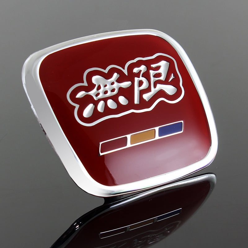 4pcs Wheel Caps Badge+3pcs Front Rear Steering Red Emblem Fit For Honda