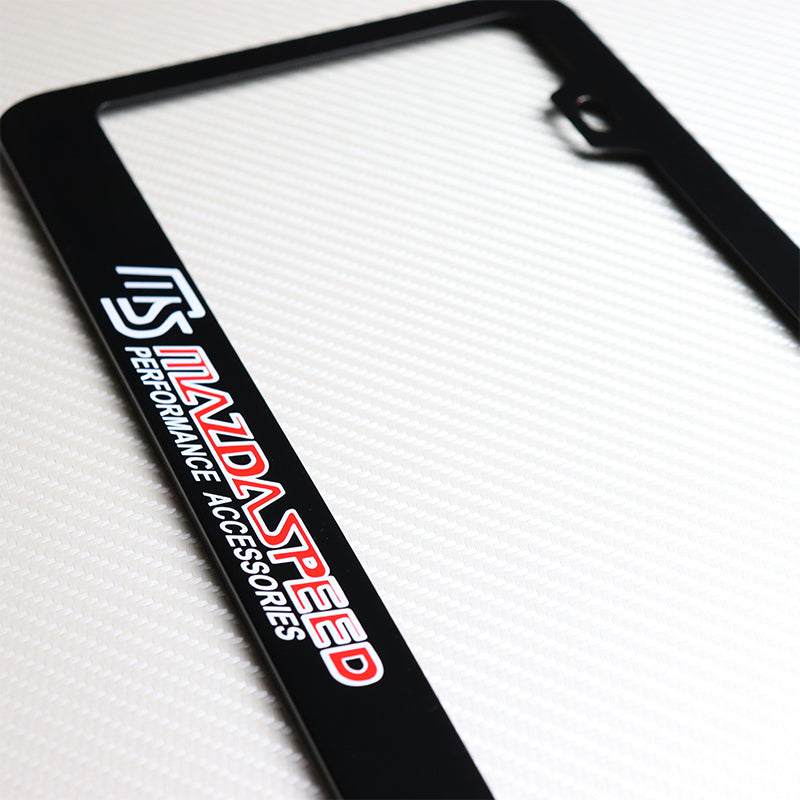 2pc Mazdaspeed ABS License Plate Frame With Caps – For Mazda 3, 6, Miata, RX7, RX8