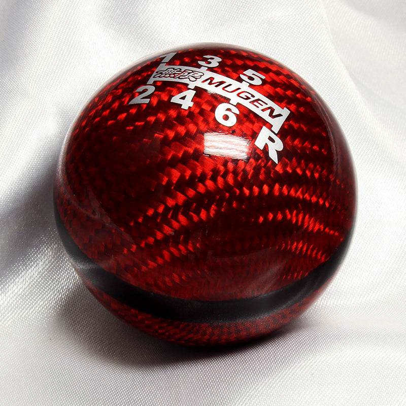 mugen gear knob Mugen Red 6-Speed Carbon Fiber Shift Knob – MAKOTO_JDM