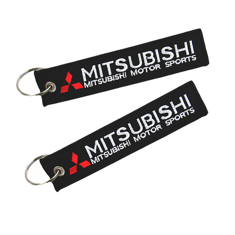 DOUBLE SIDED EMBROIDERED KEYCHAIN TAG For MITSUBISHI CELL HOLDERS