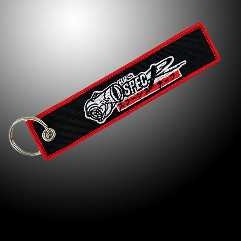 MAKOTO_JDM for HKS JDM Double Sided Embroidered Key Tag Keychain Cell Holders Key Ring X2