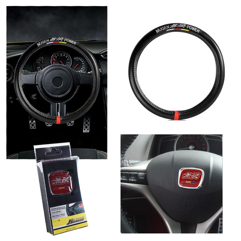 15-inch Genuine Leather Steering Wheel Cover For ALL Honda Models – Includes Free Keychain