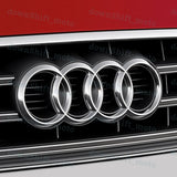 SET For Rings Black or Chrome Front + Rear A3 A4 S4 A5 S5 A6 S6 SQ7 TT Badge Emblem