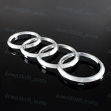 SET For Rings Black or Chrome Front + Rear A3 A4 S4 A5 S5 A6 S6 SQ7 TT Badge Emblem