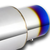 JDM N1 Style Universal 3" Inlet 4" Outlet Deep And Smooth Tone, Removable Silencer Pre-attached, Weld-On T-304 Exhaust Muffler -Blue Burnt Tip