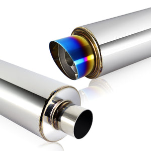 4" N1 Fireball Titanium Burnt Tip Stainless Steel Exhaust Muffler - 3" Inlet, Universal