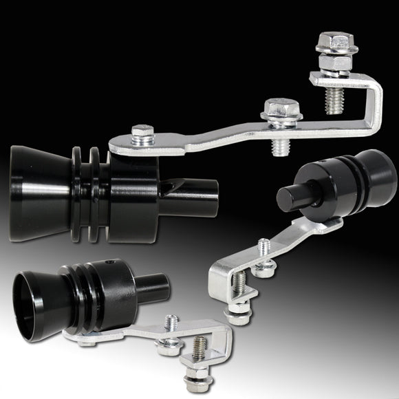 Universal Black Fake Turbo Blow-off Valve Sound Exhaust Whistle Simulator –Size L