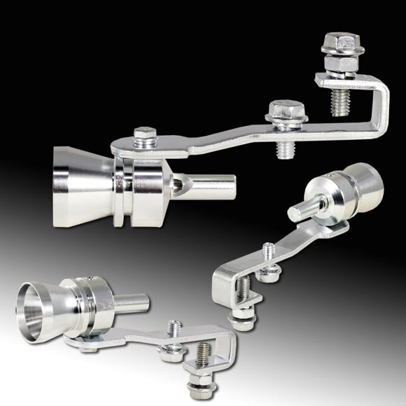 Universal Chrome Fake Turbo Blow-off Valve Sound Exhaust Whistle Simulator –Size M