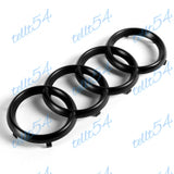 For Rings A1 A4 A5 A8 S8 Q7 Matte Black Grille Front + Rear Badge Emblem 2pcs Set (10.75" x 3.66")