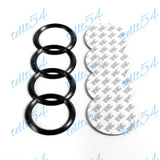 For Rings A1 A4 A5 A8 S8 Q7 Matte Black Grille Front + Rear Badge Emblem 2pcs Set (10.75" x 3.66")