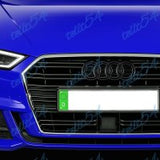 For Rings A1 A4 A5 A8 S8 Q7 Matte Black Grille Front + Rear Badge Emblem 2pcs Set (10.75" x 3.66")