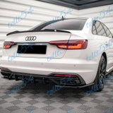 For Rings A1 A4 A5 A8 S8 Q7 Matte Black Grille Front + Rear Badge Emblem 2pcs Set (10.75" x 3.66")