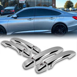 For 2018 - 2022 Honda Accord Sedan Mirror Chrome Exterior Door Pull Handle Lever Cover Cap Trim Kit W/2-Smart Keyhole