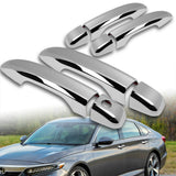 For 2018 - 2022 Honda Accord Sedan Mirror Chrome Exterior Door Pull Handle Lever Cover Cap Trim Kit No Smart Keyhole