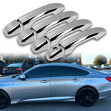For 2018 - 2022 Honda Accord Sedan Mirror Chrome Exterior Door Pull Handle Lever Cover Cap Trim Kit No Smart Keyhole
