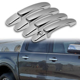 For 2012 - 2023 Ford Ranger Mirror Chrome Exterior Door Pull Handle Lever Cover Cap Trim Kit No Smart Keyhole