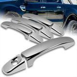 For 2012 - 2023 Ford Ranger Mirror Chrome Exterior Door Pull Handle Lever Cover Cap Trim Kit No Smart Keyhole