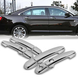 For 2010 - 2019 Ford Taurus Mirror Chrome Exterior Door Pull Handle Lever Cover Cap Trim Kit W/ 2-Smart Keyhole