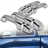 For 2019 - 2025 Dodge Ram 1500 Mirror Chrome Exterior Door Pull Handle Lever Cover Cap Trim Kit No Smart Keyhole