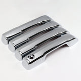 For 2022 - 2025 Toyota Tundra / Sequoia / Tacoma Mirror Chrome Exterior Door Pull Handle Lever Cover Cap Trim Kit No Smart Keyhole