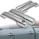 For 2022 - 2025 Toyota Tundra / Sequoia / Tacoma Mirror Chrome Exterior Door Pull Handle Lever Cover Cap Trim Kit No Smart Keyhole