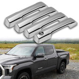 For 2022 - 2025 Toyota Tundra / Sequoia / Tacoma Mirror Chrome Exterior Door Pull Handle Lever Cover Cap Trim Kit No Smart Keyhole