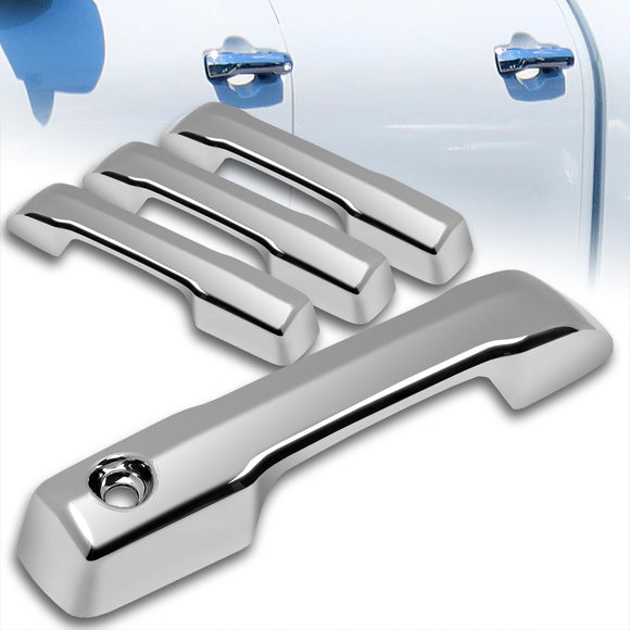 For 2022 - 2025 Toyota Tundra / Sequoia / Tacoma Mirror Chrome Exterior Door Pull Handle Lever Cover Cap Trim Kit No Smart Keyhole