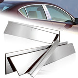 For 2013-2020 Acura ILX Mirror Chrome Exterior Stainless Car Window Door Pillar Trim 6-PCS