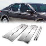For 2018 - 2024 Toyota Camry Mirror Chrome Exterior Stainless Car Window Door Pillar Trim 6-PCS