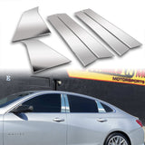 For 2016 - 2025 Chevrolet Chevy Malibu Mirror Chrome Exterior Stainless Car Window Door Pillar Trim 6-PCS