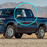 For 2019 - 2025 Chevrolet Silverado / GMC Sierra 1500 Mirror Chrome Exterior Stainless Car Window Door Pillar Trim 6-PCS