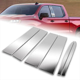 For 2019 - 2025 Chevrolet Silverado / GMC Sierra 1500 Mirror Chrome Exterior Stainless Car Window Door Pillar Trim 6-PCS