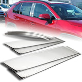 For 2019 - 2025 Toyota RAV4 Mirror Chrome Exterior Stainless Car Window Door Pillar Trim 6-PCS
