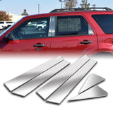 For 2008 - 2012 Ford Escape Mirror Chrome Exterior Stainless Car Window Door Pillar Trim 6-PCS