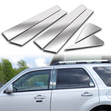 For 2008 - 2012 Ford Escape Mirror Chrome Exterior Stainless Car Window Door Pillar Trim 6-PCS