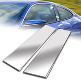For 2016 - 2020 Honda Civic 2DR/Coupe Mirror Chrome Exterior Stainless Car Window Door Pillar Trim 2-PCS