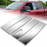 For 2021 - 2025 Ford F-150 F150 Super + Crew Mirror Chrome Exterior Stainless Car Window Door Pillar Trim 4-PCS W/ Keypad Cutout