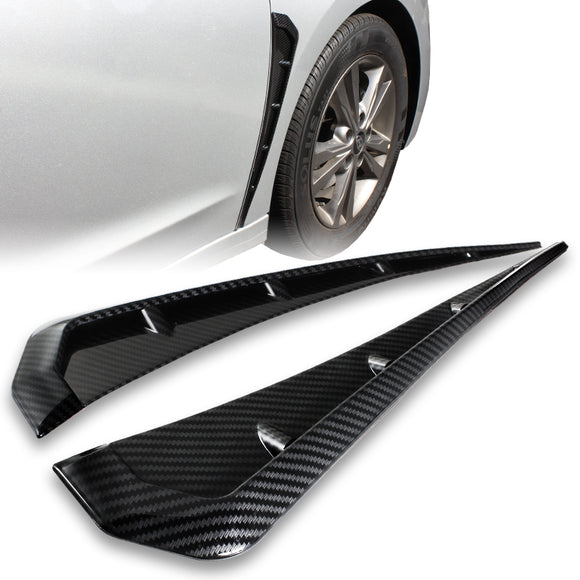 For 2016 – 2021 Honda Civic ABS Side Sport Air Wing Fender Vent Garnish Trim -Carbon Fiber Look