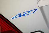 427 Aluminum Sticker Decal Emblem Badge Bumper / Trunk / Hood / Engine -Blue