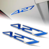 427 Aluminum Sticker Decal Emblem Badge Bumper / Trunk / Hood / Engine -Blue